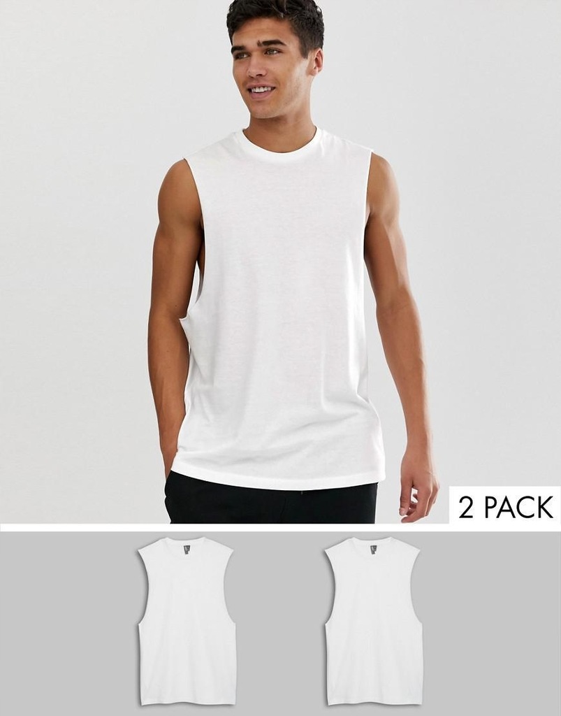 ASOS__XDJ KOSZULKA BEZ RĘKAWÓW 2 PACK__M