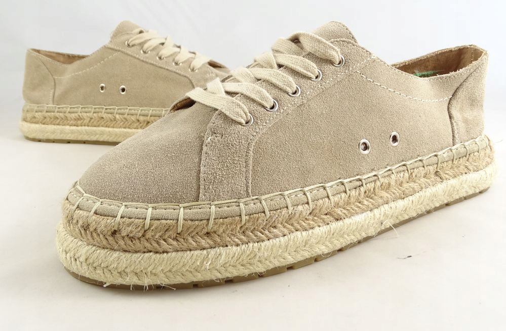 ZaraTrafaluc skórzane espadryle NOWE 38