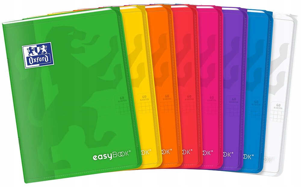 Zeszyt A5 60k kratka Oxford PP easybook mix pakiet 8 szt.