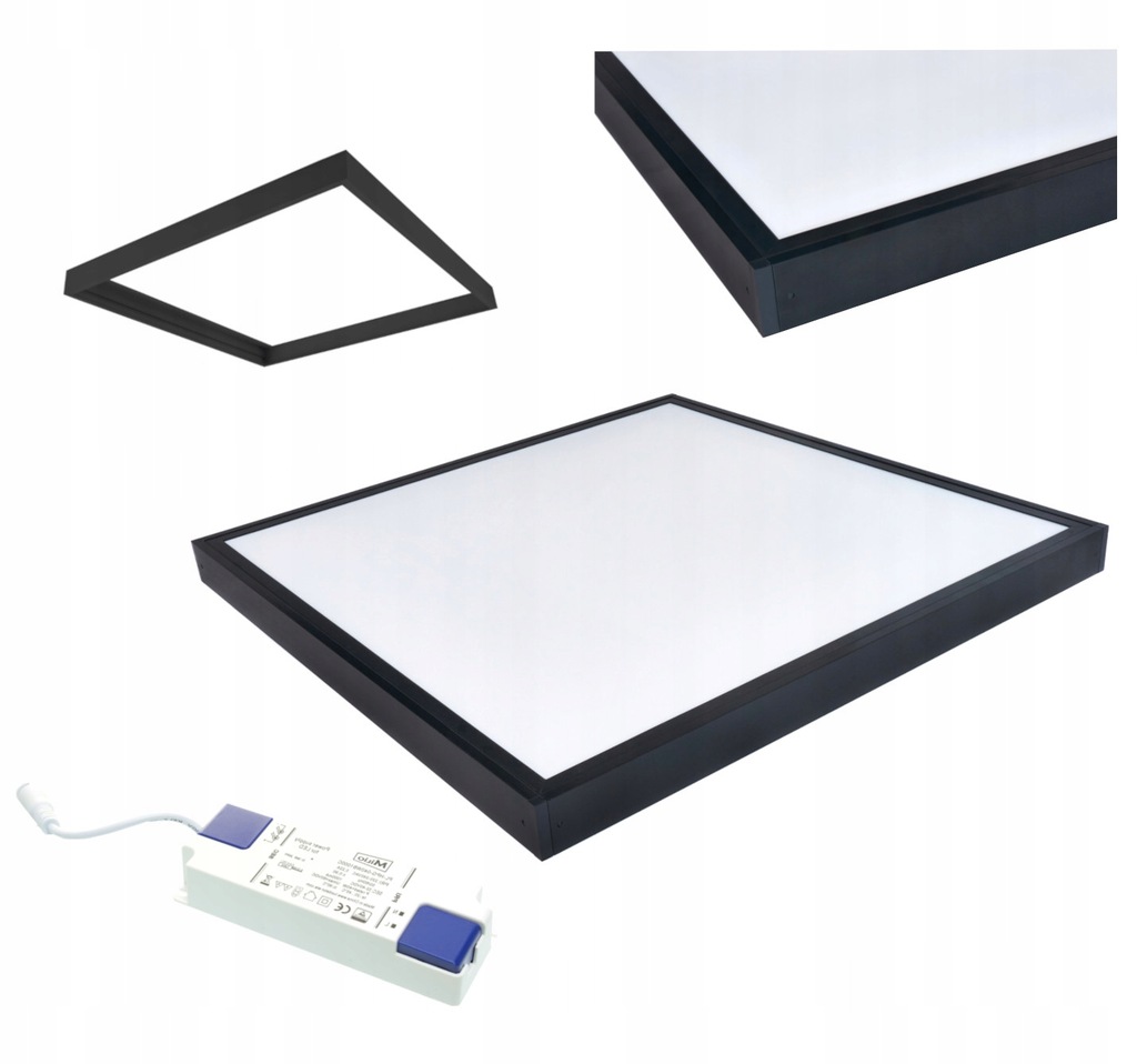 Panel LED kaseton natynkowy 60x60 40W czarny CCD