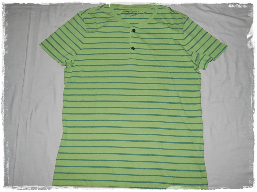 BANANA REPUBLIC zielony t-shirt rozpinany L