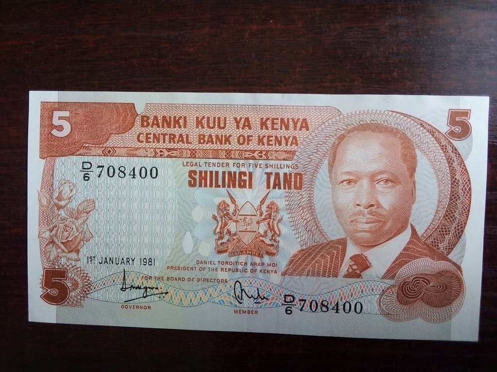 Banknot 5 szylingów Kenia