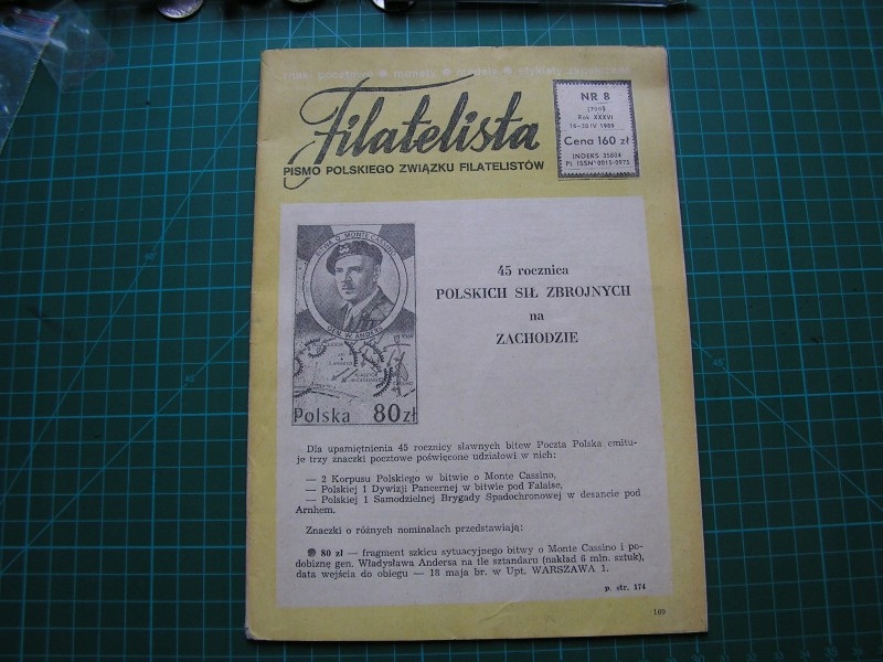 (KT 135) FILATELISTA nr 8 - 1989 r.