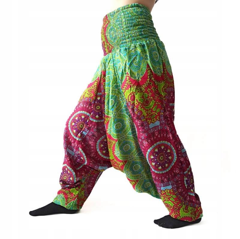 Szarawary spodnie cienkie alladynki mandala Indie