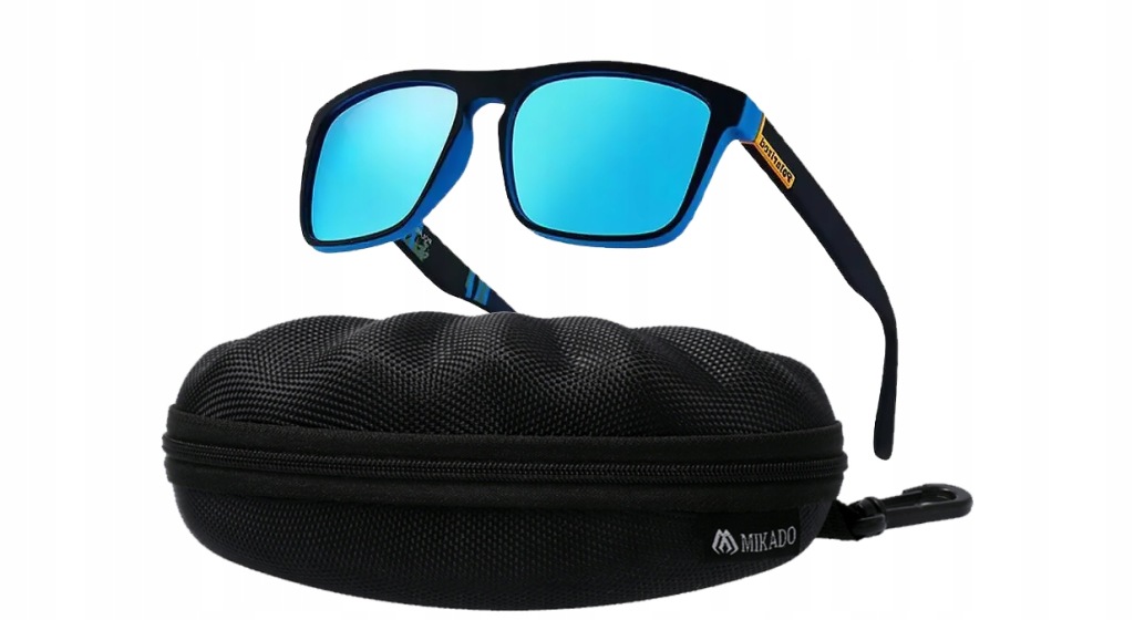 OKULARY POLARYZACYJNE WĘDKARSKIE DO SAMOCHODU ETUI MIKADO NIEBIESKIE LUSTRO