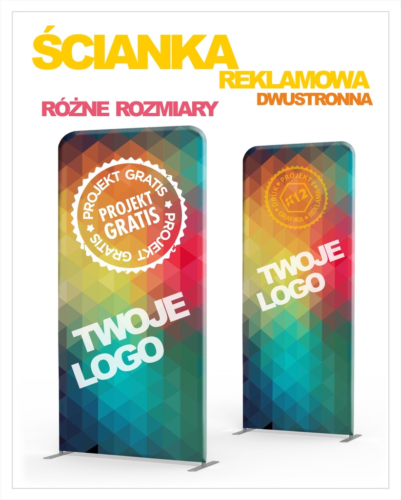 ŚCIANKA TEKSTYLNA 120x230 2 stronna DUŻA + PROJEKT