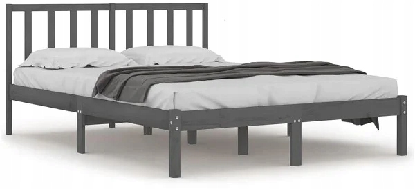 Rama łóżka sosna lita szara 180 × 200 cm Super King, 3105088