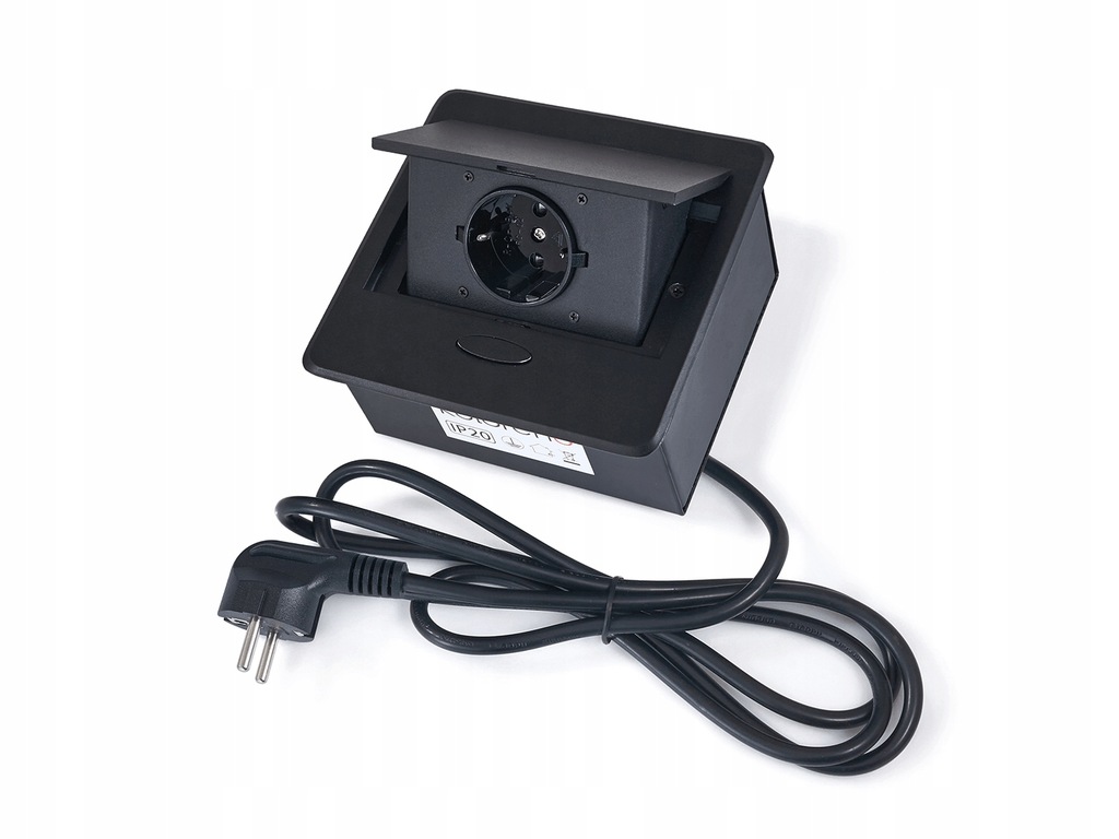 GNIAZDO CHOWANE W BLAT NABLATOWE 1X230V CZARNE