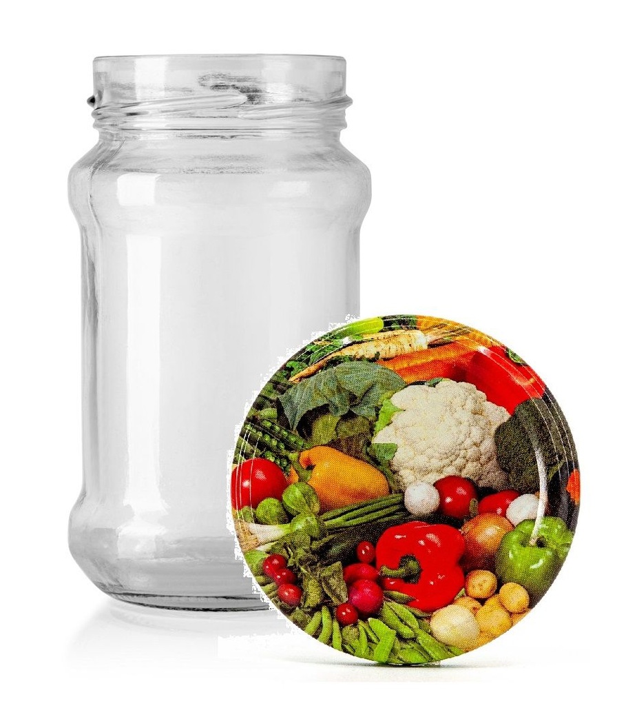 SŁÓJ Słoik 375ml nakrętka warzywa 48szt ZESTAW