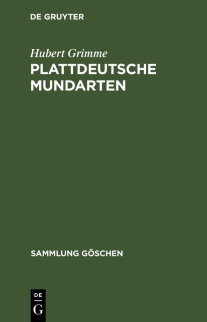 Plattdeutsche Mundarten - Grimme, Hubert EBOOK