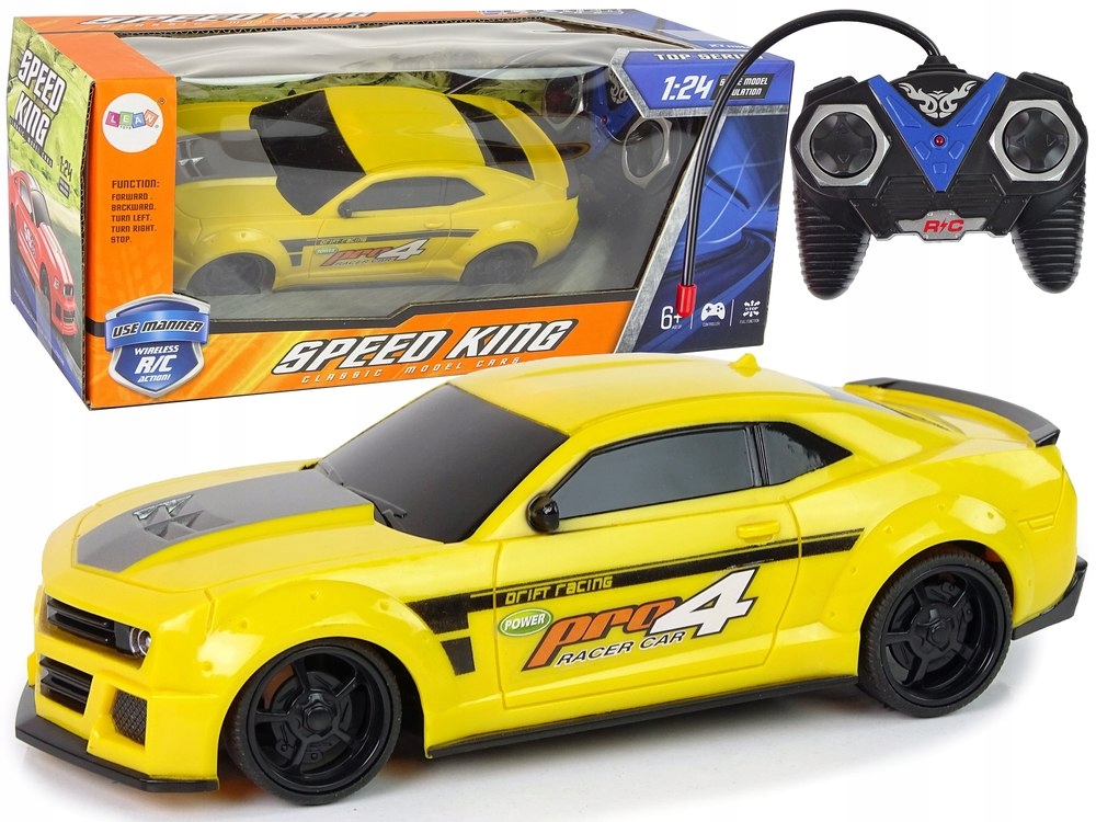 Sportowe Szybkie Auto Zdalnie Sterowane R/C Żółte 1:24 Speed King