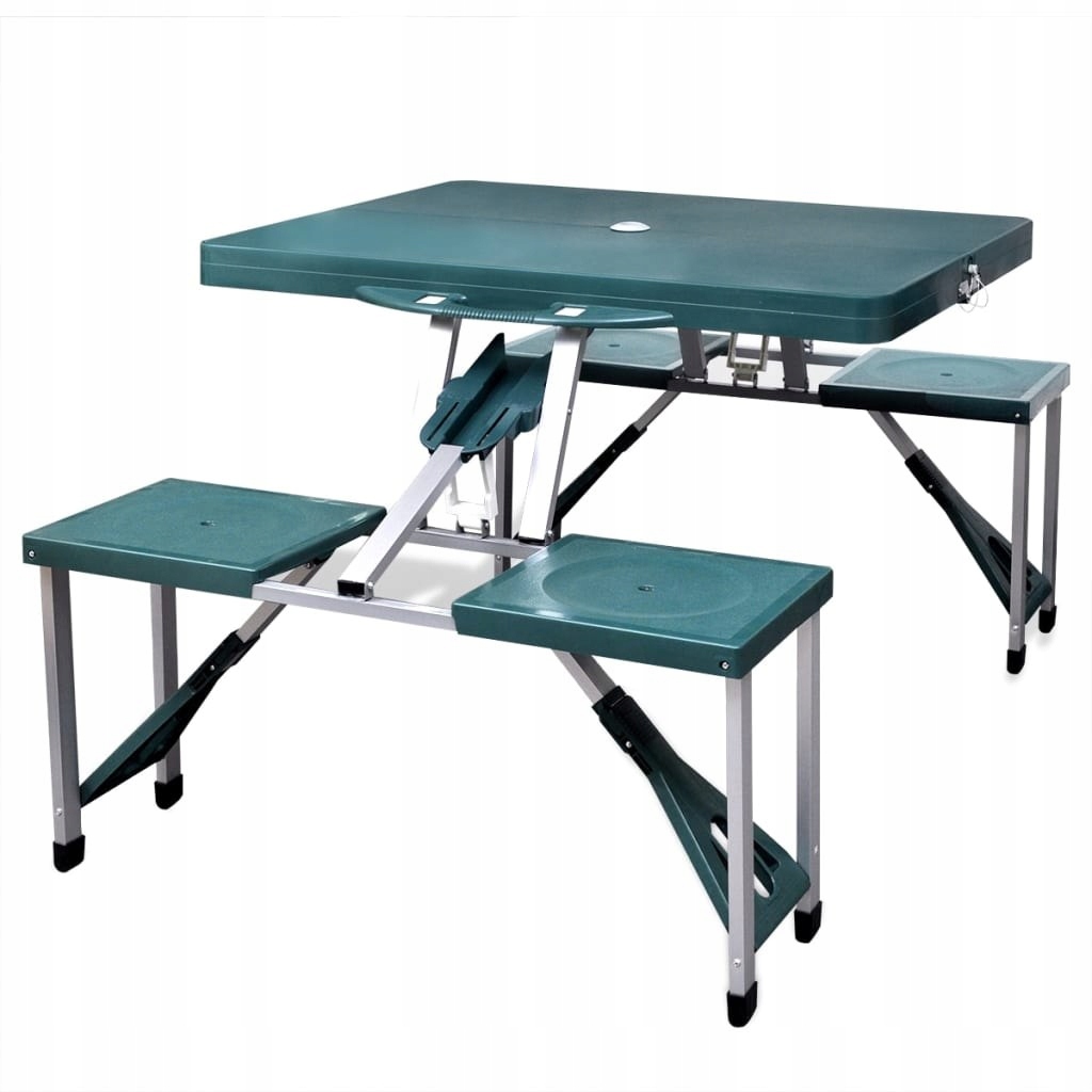 Zestaw kempingowy stół+krzesła aluminium kolor zie