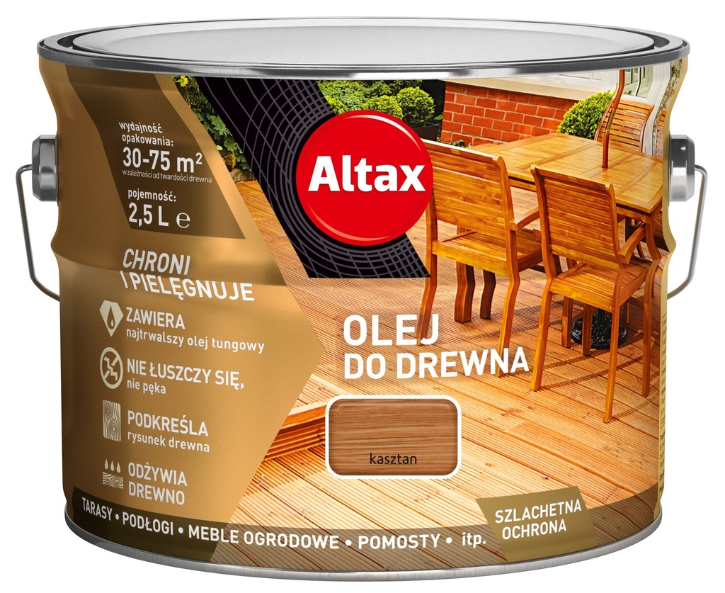 Olej do drewna Altax Kasztan 2,5 l