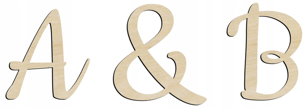 Drewniane litery inicjały ślub wesele komplet 20cm