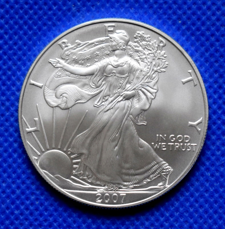 USA 1 DOLAR 2007 1 uncja SREBRO stan 1 WARTO