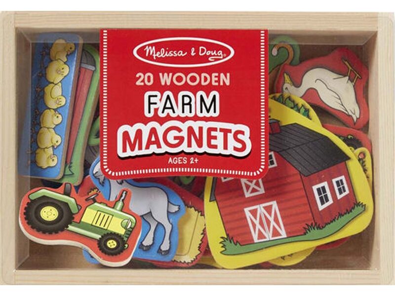 Drewniane magnesy na lodówkę tablicę FARMA 20szt
