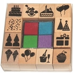 Zestaw stempli Urodziny + 4 tusze CR0339/UKC96