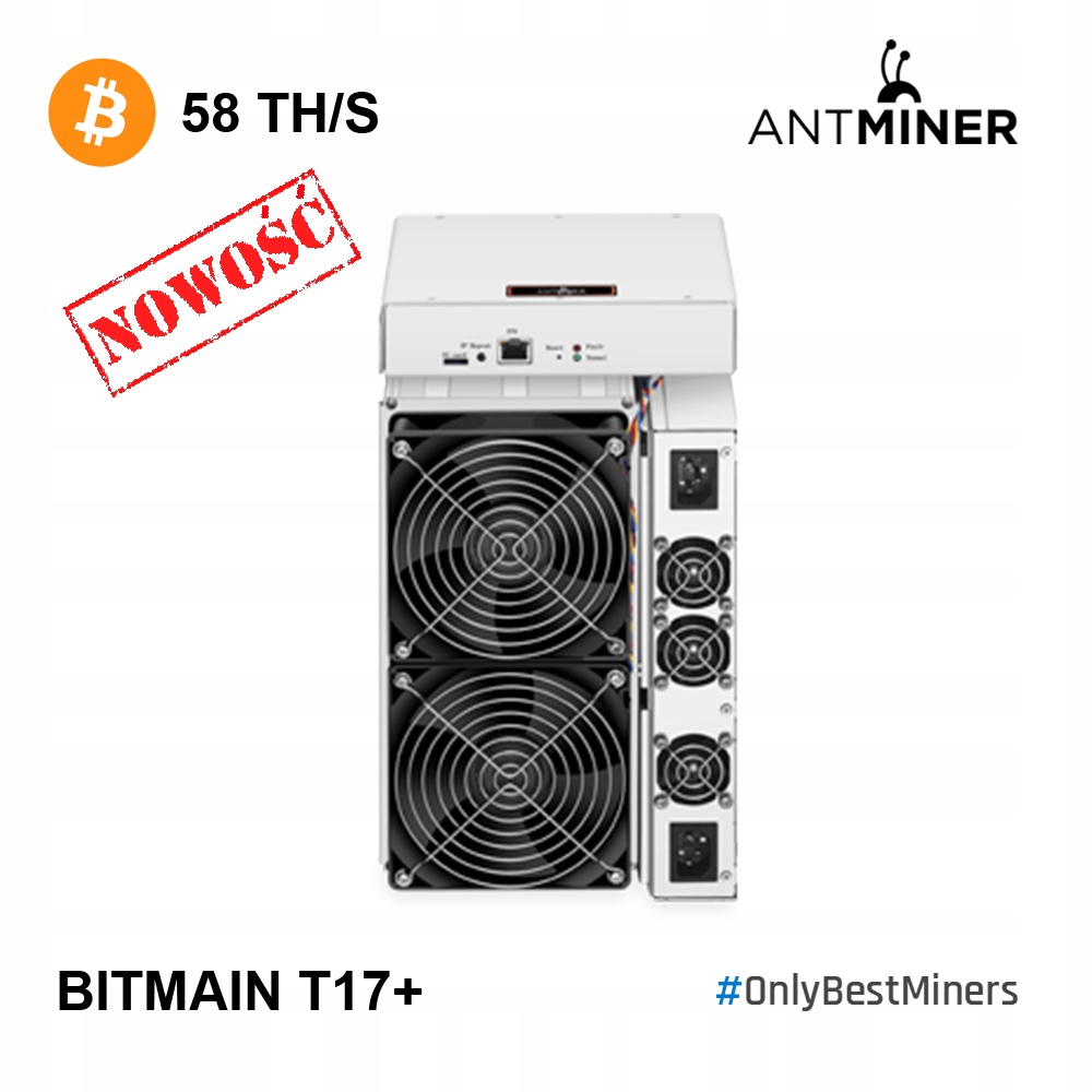 Bitmain Antminer T17+ 58Th Od Ręki! 8988402820 oficjalne