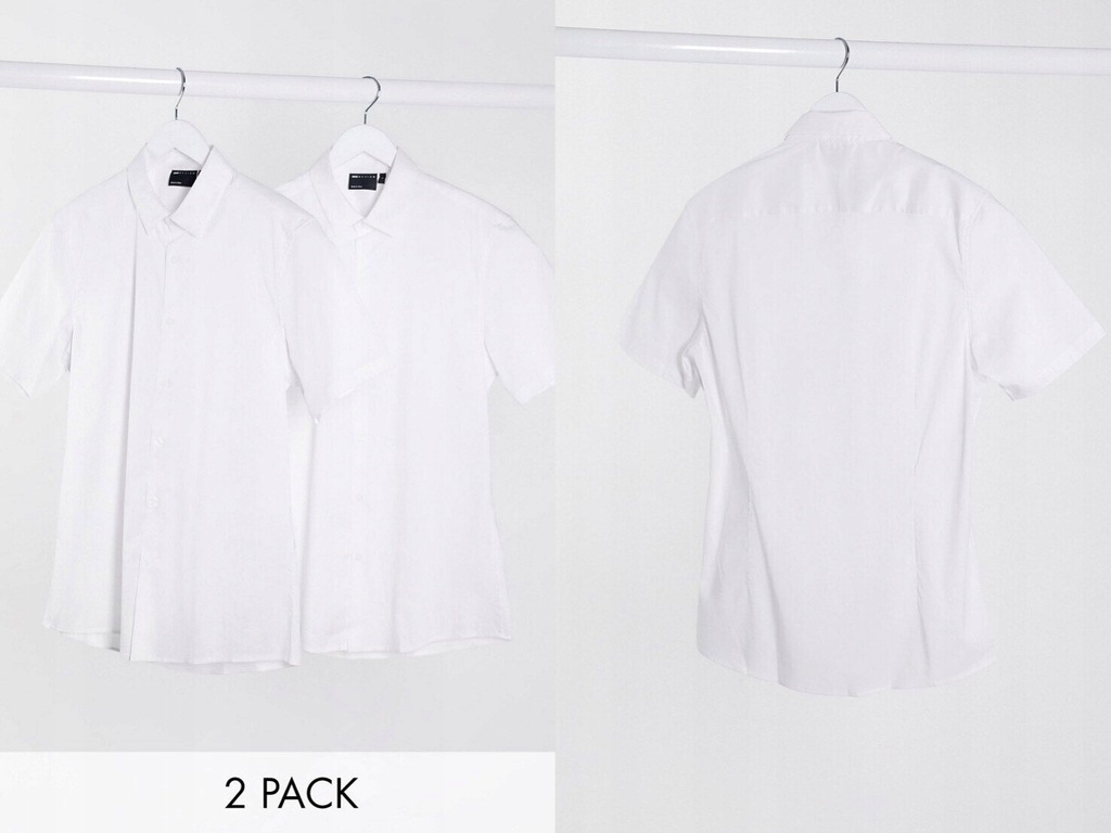 DESIGN Zestaw 2 dopasowanych białych koszul XXS