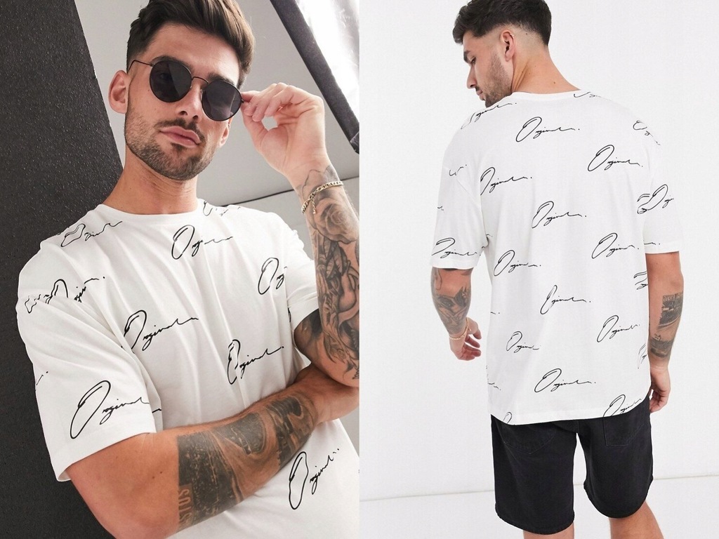 Jack & Jones Biały t-shirt oversize S