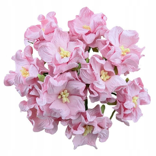 Kwiaty papierowe gardenie dziecięcy róż - 5szt 6cm