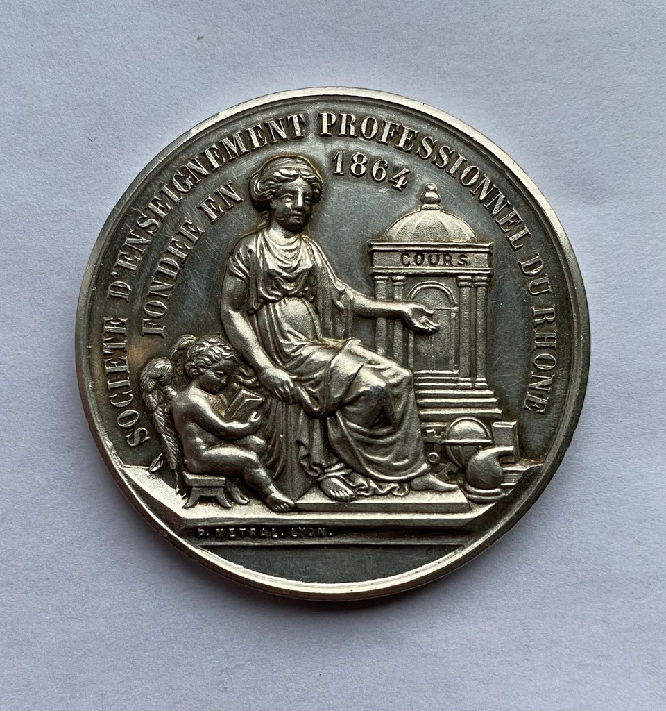 Medal francuski Ag srebro 38g 41mm 3,2mm 1902r