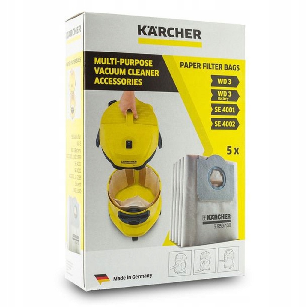ORYGINALNE WORKI ODKURZACZA KARCHER WD 3 Premium - 10801583931 ...