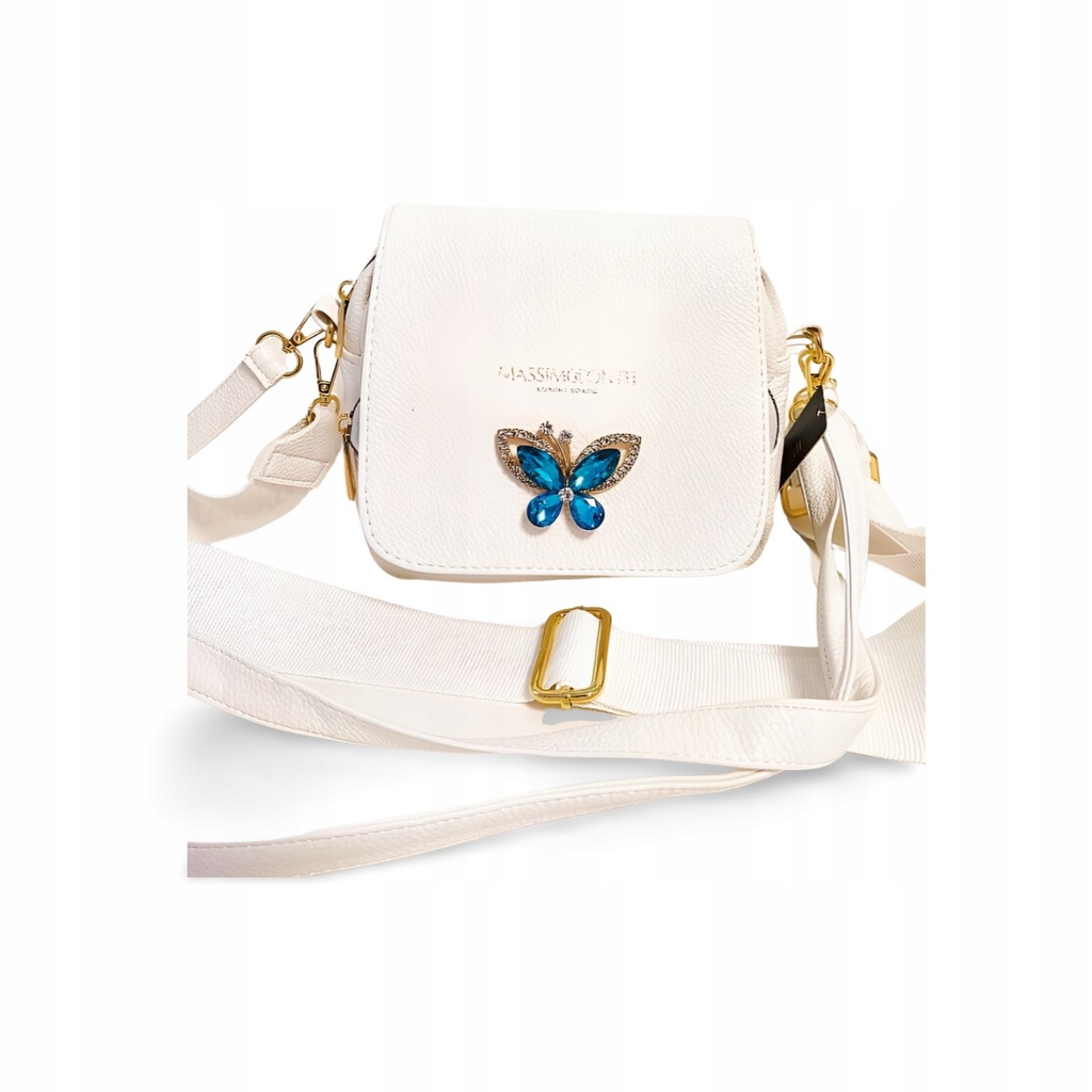 Massimo Contti torebka listonoszka biała z motylkiem