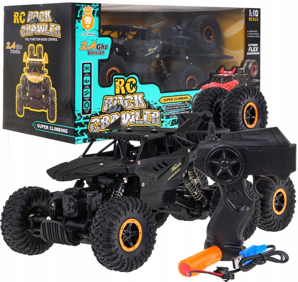 Crawler Rock dla dzieci 6+ Zdalnie sterowany model 1:10 Napęd 6x6 + Zapasow