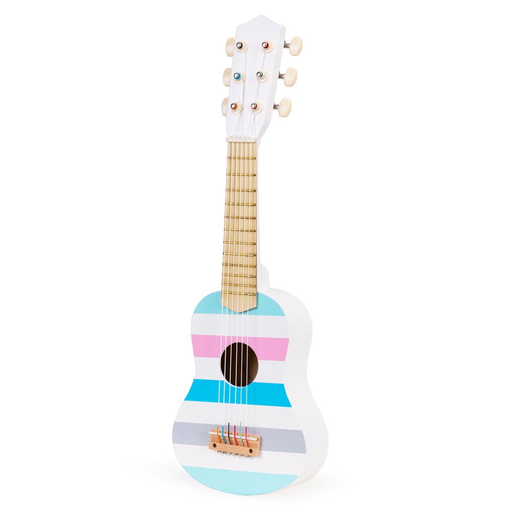 Gitara klasyczna drewniana dla dzieci - kolorowe pudło rezonansowe 6 strun