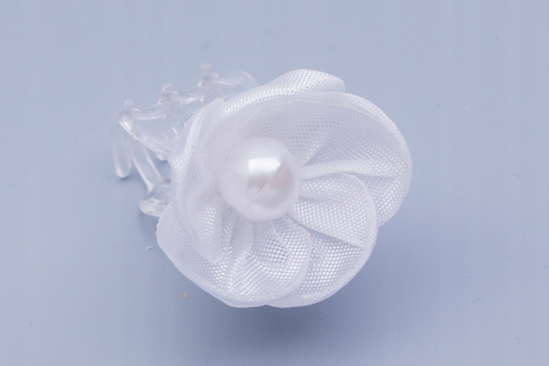 KRABIKI ŻABKI DO WŁOSÓW KOMUNIE KWIATEK z perełką