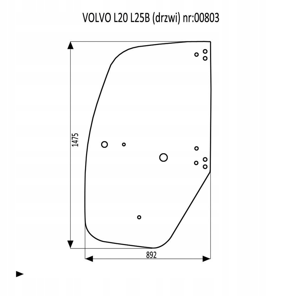 SZYBA DRZWI VOLVO L20B L25B