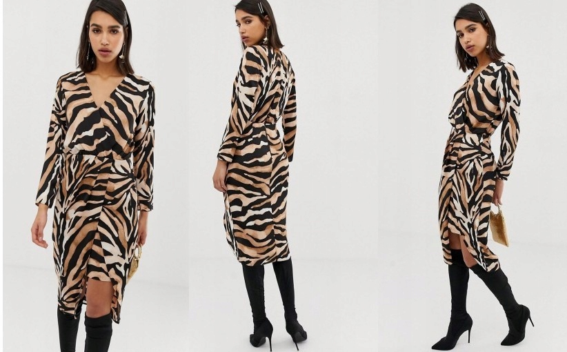 18J029 RIVER ISLAND__NT6 SUKIENKA ANIMAL PRINT__L