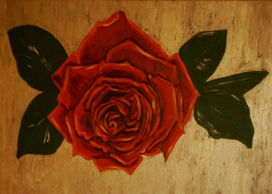 Obraz - róża, akryl na półtnie, 70x50 cm
