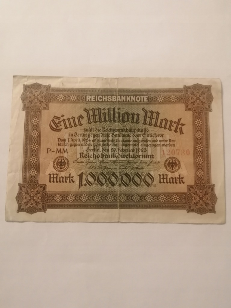 NIEMCY. 1 MILION MAREK 1923.