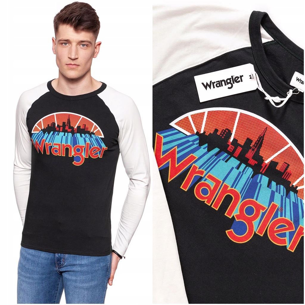 WRANGLER RAGLAN MĘSKI LONGSLEEVE REGULAR PRINT S