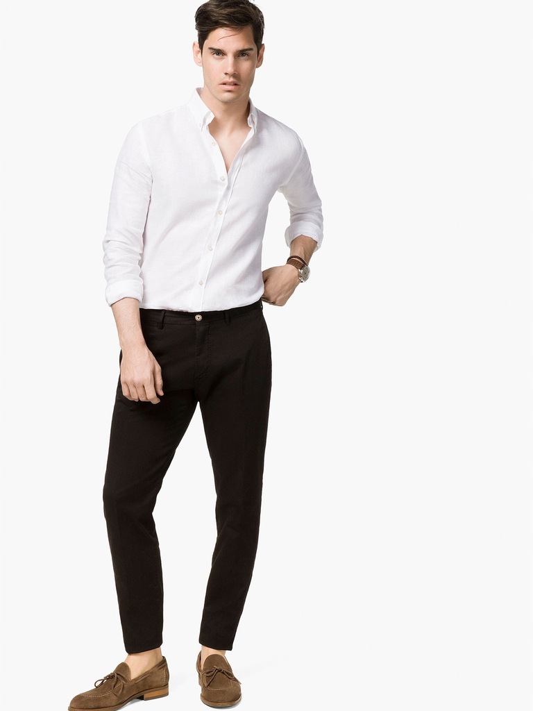 MASSIMO DUTTI 38 CZARNE SPODNIE CHINOS E5680