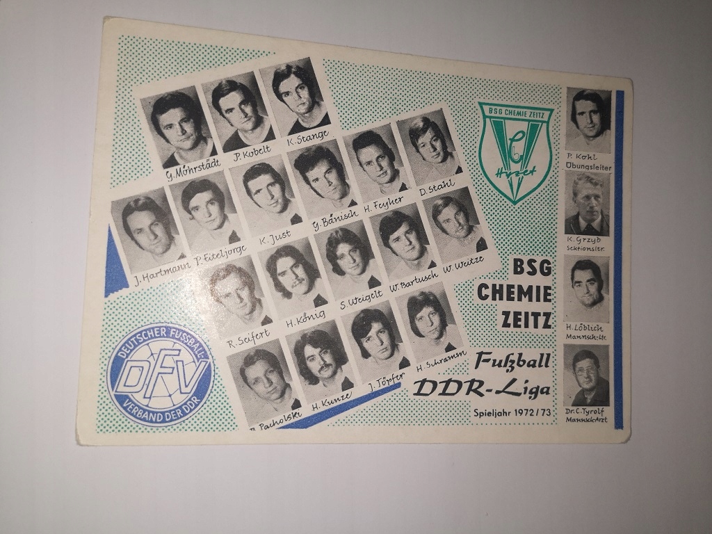 BSG CHEMIE ZEITZ DDR LIGA 1972/1973 8787155160 oficjalne archiwum