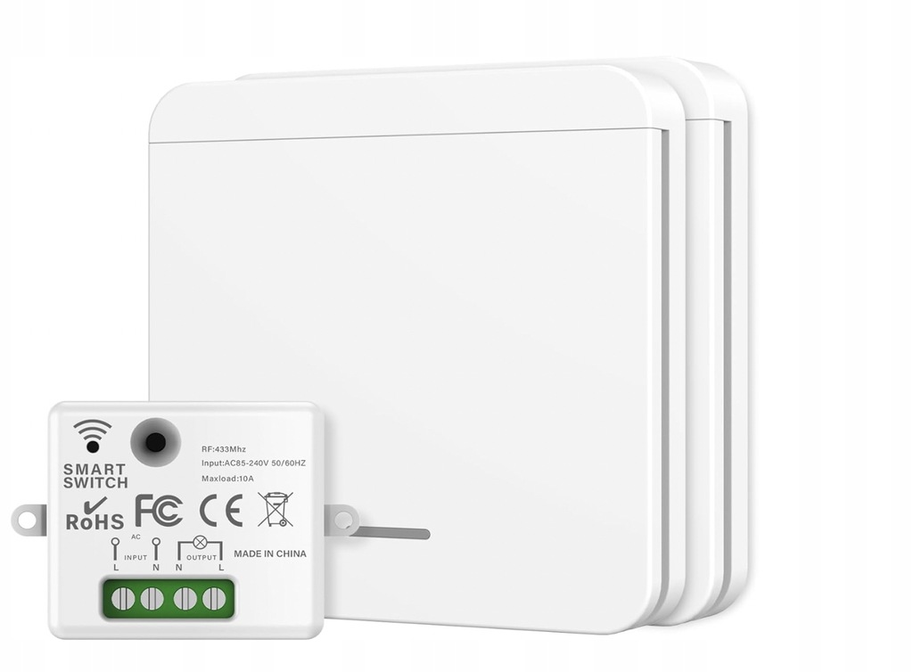PRZEŁĄCZNIK SCIENNY BEZPRZEWODOWY 230 V 433MHZ 2 szt.