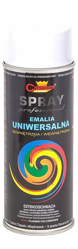 Farba spray uniwersalny emalia 400 ml biały połysk