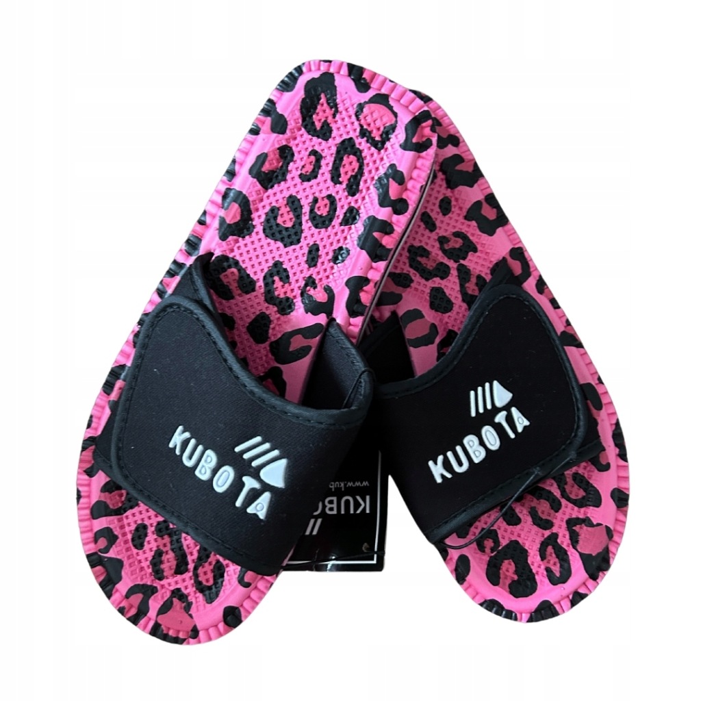 Klapki basenowe Kubota rzep różowe panterka 37