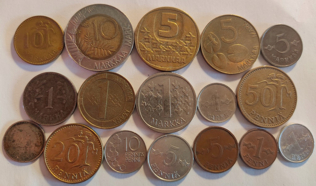 Zestaw przedwojennych i starych monet Finlandia