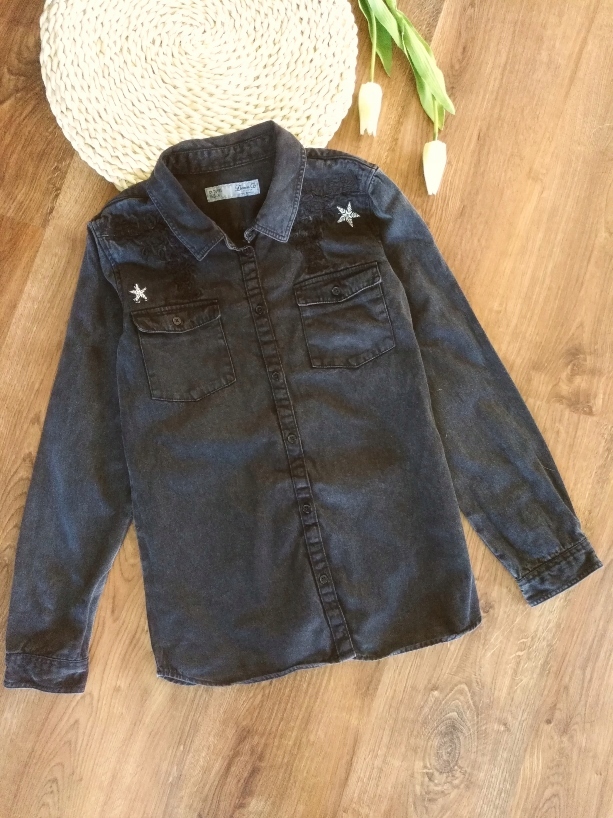 KOSZULA JEANSOWA HAFT DENIM 158 T692