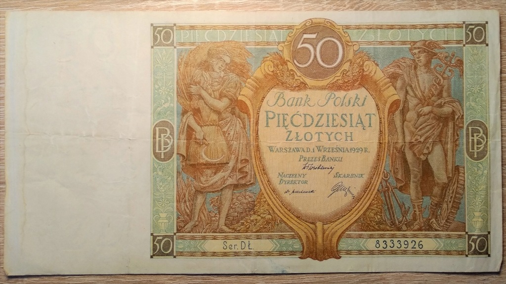 Banknot 50 zł złotych 1929