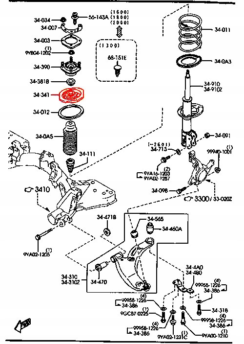 MAZDA 323 323F MOCOWANIE BLACHA TALERZYK SPRĘŻYNY