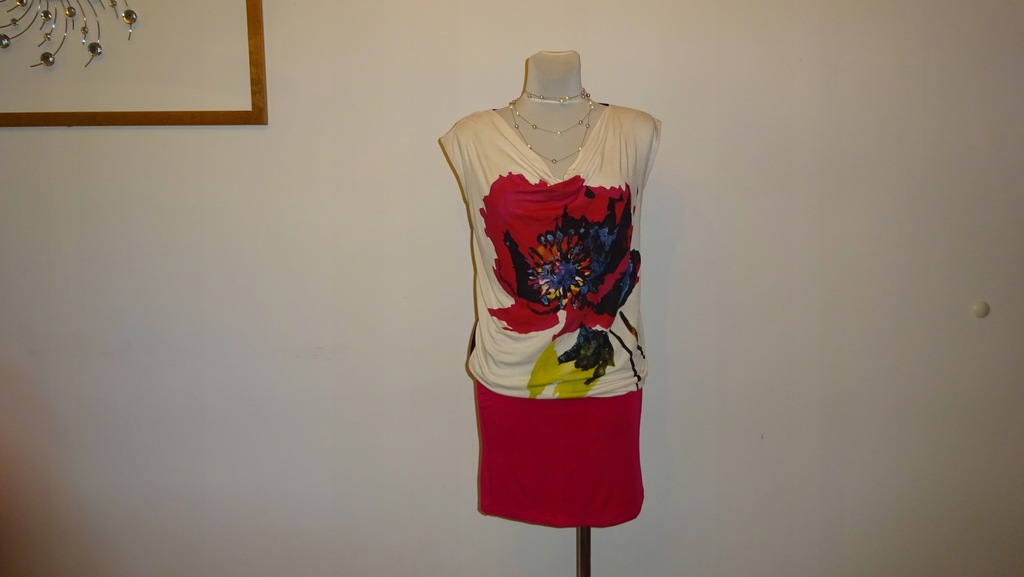 SOLAR sukienka wiskoza czerwona dla M/L