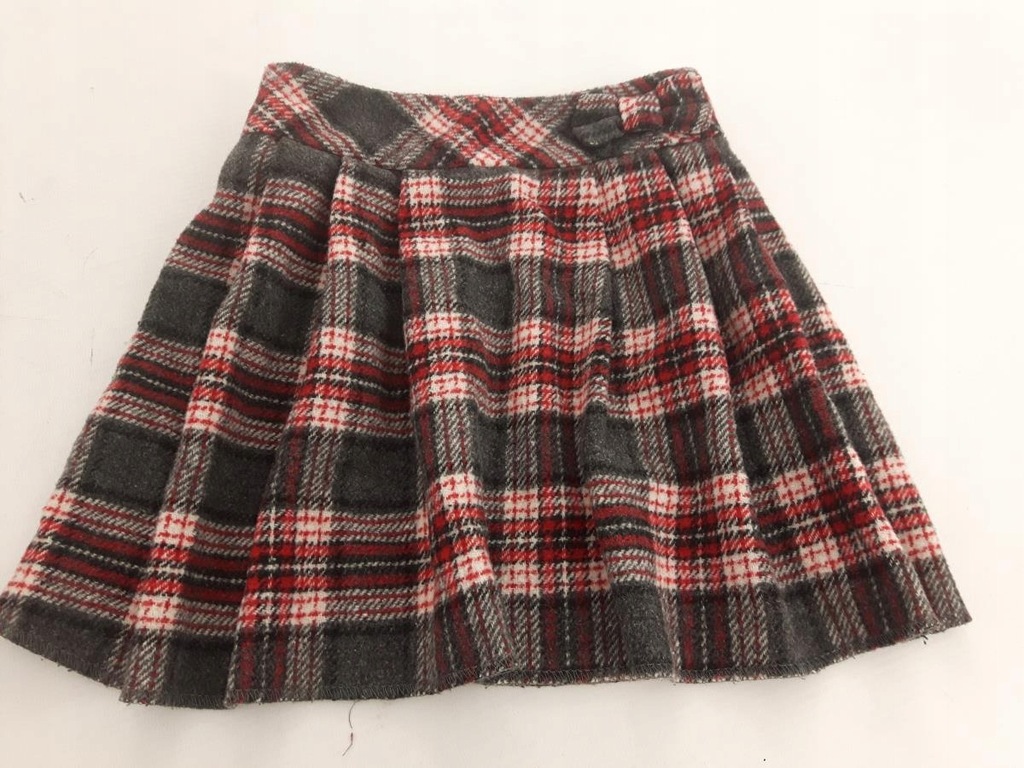 TU ciepła SPÓDNICZKA rozkloszowana KRATKA z wełną _ 92/98cm