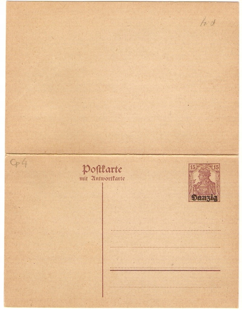 Danzig - Postkarte Cp4 A+B