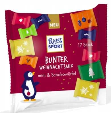 RITTER SPORT MIX CZEKOLADKI MINI 195g 17szt_ŚWIĘTA