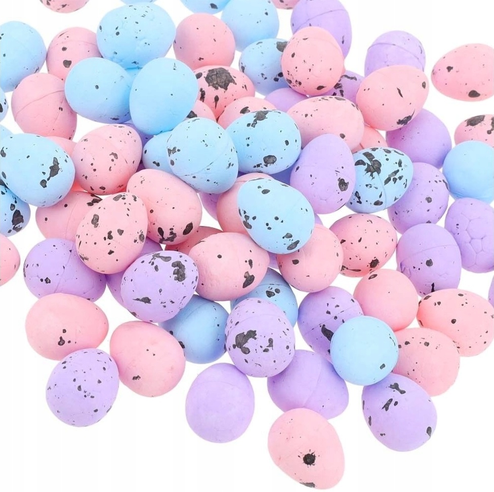 JAJKA STYROPIANOWE NAKRAPIANE małe JAJKO 100szt różowe niebieskie Wielkanoc